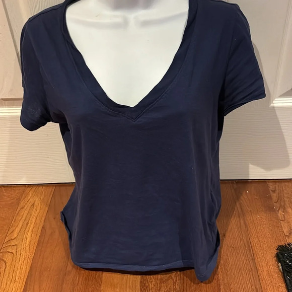 Forever 21 Euth Purpose Navy cotton VNeck tee Sz XS - Picture 3 of 12